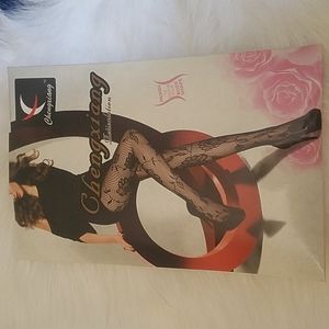 CHENGXIANG FLORAL FISHNET PANTYHOSE